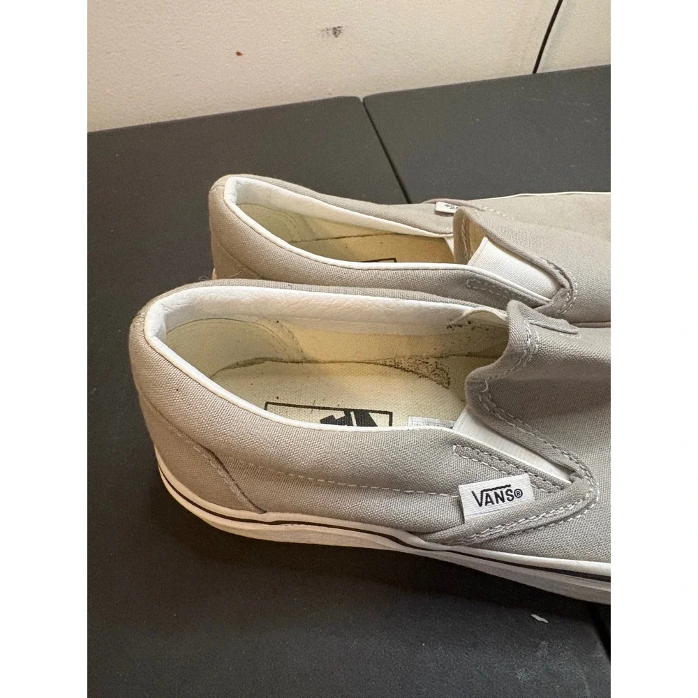 Vans Classic Slip-On Light Grey Canvas Skate Shoes Men 6 Women 7.5 508731 - Picture 3 of 6